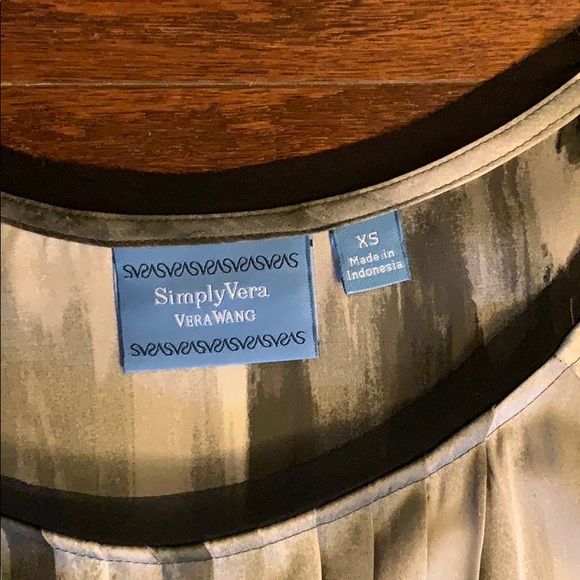 Vera Wang Blouse. Gray Off-Wh Black Sz XS - Picture 2 of 5